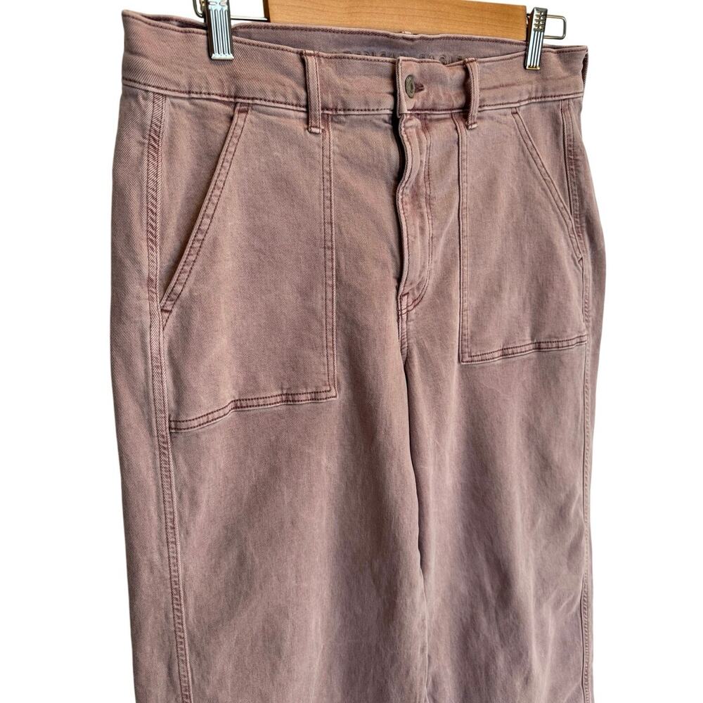 American Eagle Women’s 12 Stretch Skater Jeans High Rise Wide Leg Purple Denim